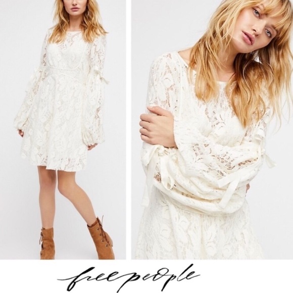 EUC Free People Boho Peasant Layered Lace Dress XS - Picture 2 of 5
